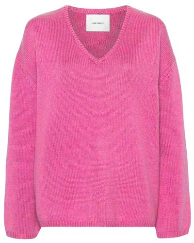 Lisa Yang Hibiskus v-ausschnitt pullover - Pink