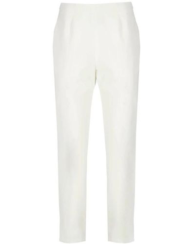 Peserico Pantalones blancos de algodón con cremallera lateral