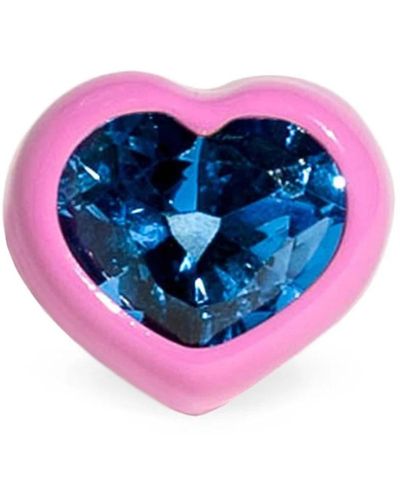 Dans Les Rues Luxus herz ring mit zirkonia-steinen und emaille - Pink
