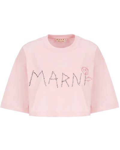 Marni Rosa baumwoll-cropped-t-shirt - Pink
