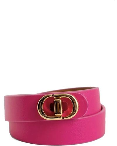 Dior Montaigne doppelarmband goldfarbenes leder - Pink