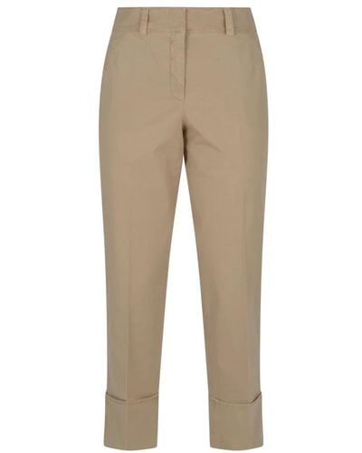 Peserico Cropped Trousers - Natural