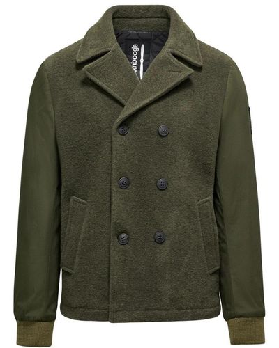 Bomboogie Double-Breasted Coats - Green