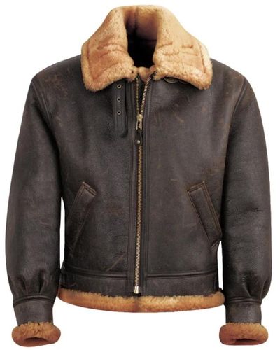 Schott Nyc Jackets > faux fur & shearling jackets - Noir