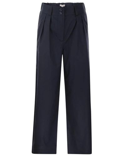 Woolrich Cotton pleated pantaloni - Blu