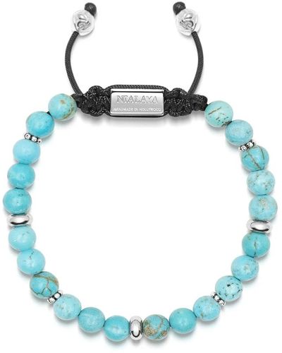 Nialaya Beaded Bracelet with Turquoise and Silver - Blau
