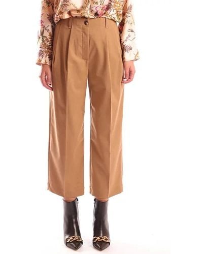 Momoní Cropped Trousers - Brown