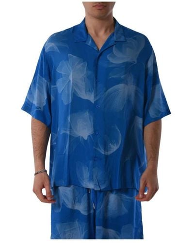Armani Exchange Short Sleeve Shirts - Blue