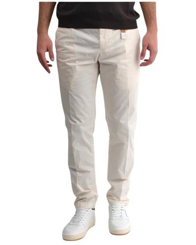 White Sand Pantaloni crema con cintura regolabile - Grigio