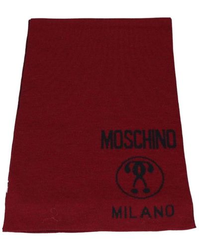 Moschino Sciarpa bordeaux in lana e acrilico - Rosso