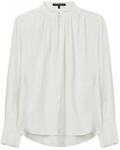 Luisa Cerano Elegante und zeitlose bluse mit plissierten details - Weiß