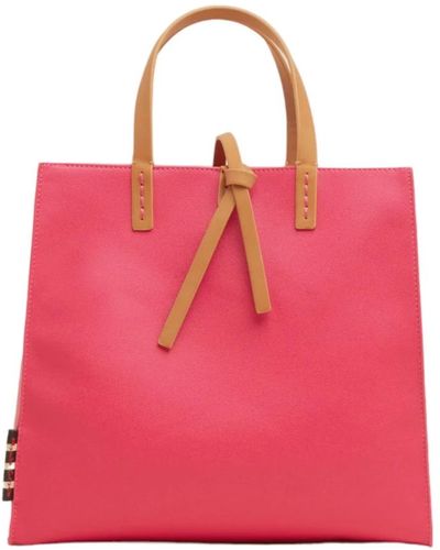 Manila Grace Einfarbige tasche mit verstellbarem riemen und reißverschluss ila grace - Pink