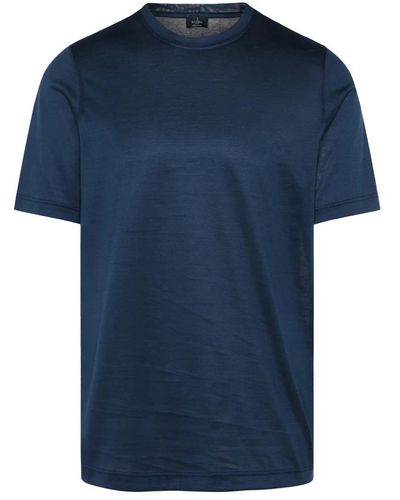 Barba Napoli T-shirt in cotone melange made in italy - Blu