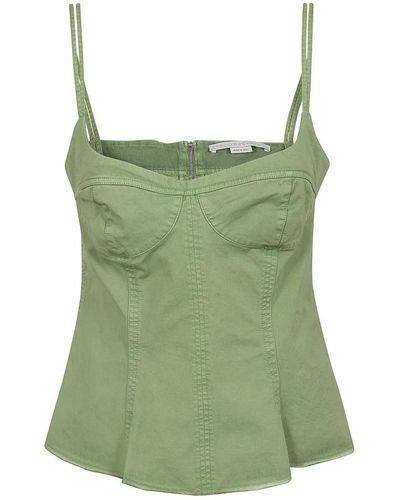 Stella McCartney Peplum top im garment dyed stil - Grün