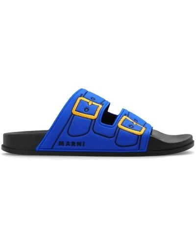 Marni Slides with logo - Blau
