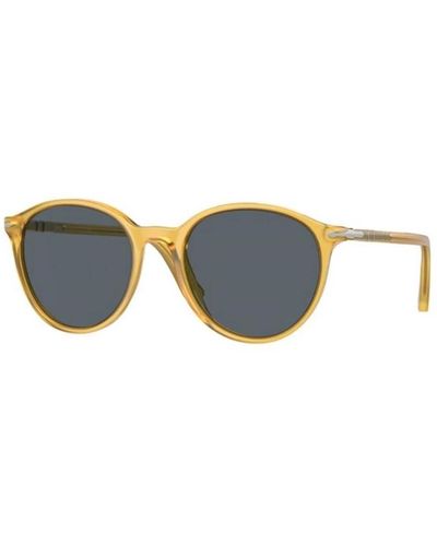 Persol Stilvolle sonnenbrille mit gelbem rahmen und blauen gläsern