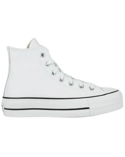 Converse Scarpa chuck taylor all star platform leather - Bianco