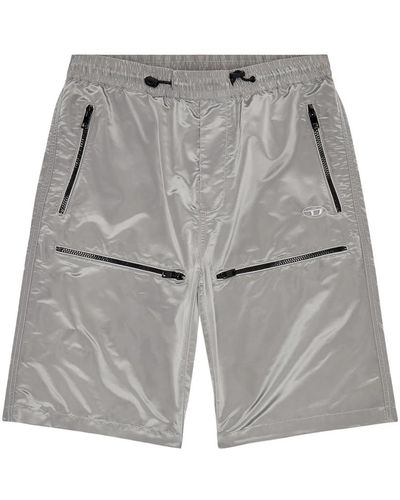 DIESEL Shorts in nylon ciré grigio