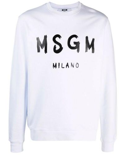 MSGM Crew neck sweatshirt with logo - Blanc