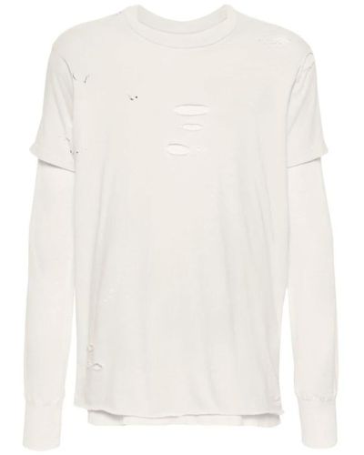 Maison Margiela T-shirt strati distressed - Bianco