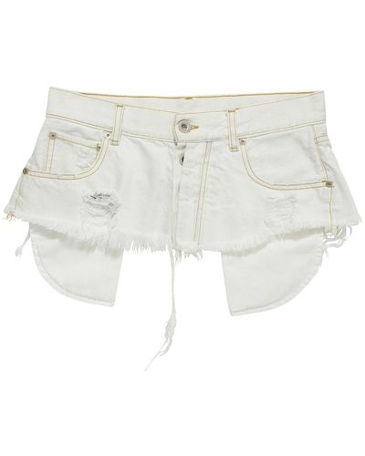 Unravel Project Cintura in jeans buggy boy - Bianco