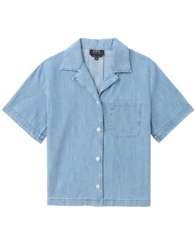 A.P.C. Short sleeve camicie - Blu