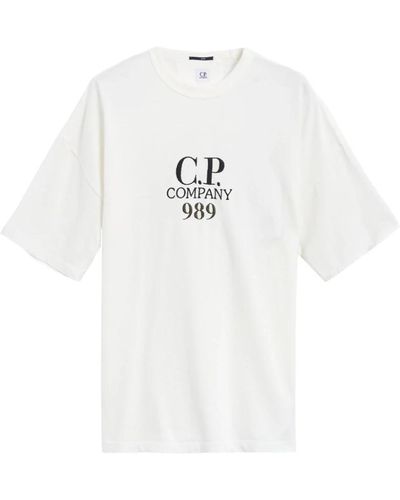 C.P. Company Bequemes kurzarm t-shirt - Weiß
