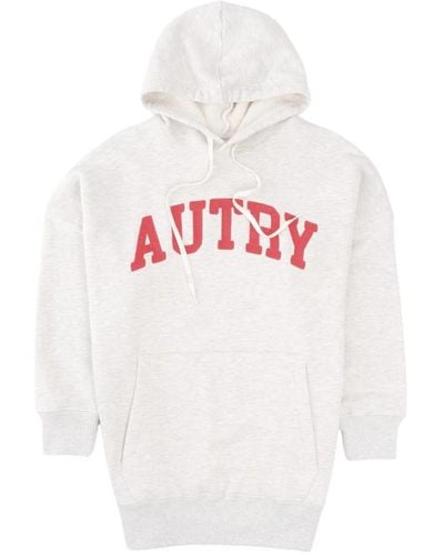 Autry Oversized hoodie mit besticktem logo - Weiß
