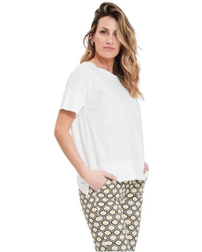 Alpha Studio Boxy t-shirt per donne alla moda - Bianco
