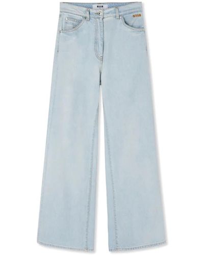 MSGM Pantaloni in denim leggero 5 tasche - Blu