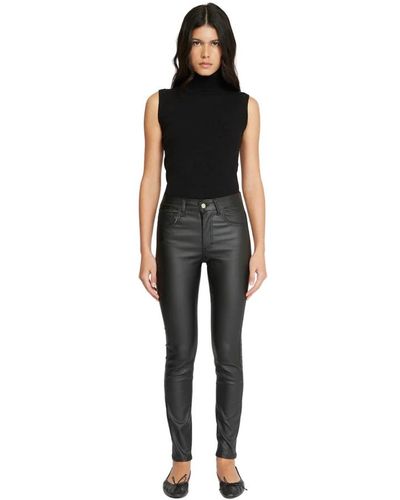 Silvian Heach Pantalones ajustados de eco cuero - Negro