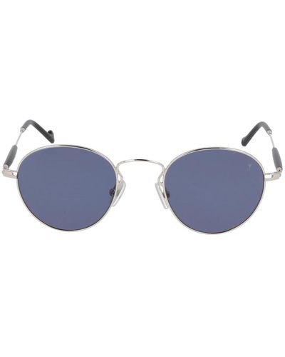 Eyepetizer Elegante runde metallsonnenbrillenkollektion - Blau