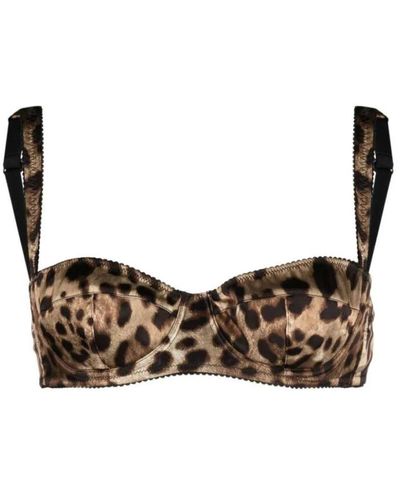 Dolce & Gabbana Leopard print balconette bra - Marrone