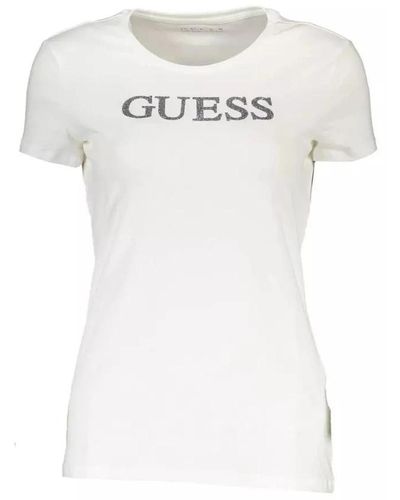 Guess Stretchy logo t-shirt für mühelosen stil - Weiß