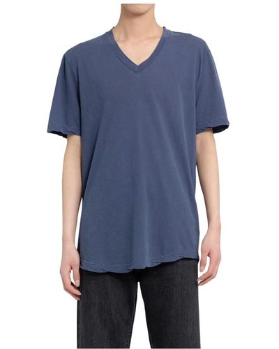 James Perse Blau baumwoll v-ausschnitt jersey t-shirt,t-shirts,supima cotton v-neck tee