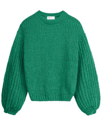 Pom Round-Neck Knitwear - Green