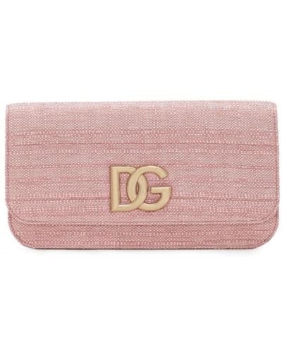 Dolce & Gabbana Logo-plaque clutch tasche - Pink