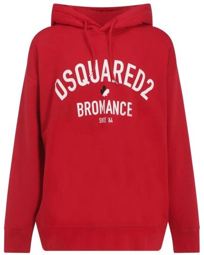 DSquared² Oversized rosso hoodie sweatshirt