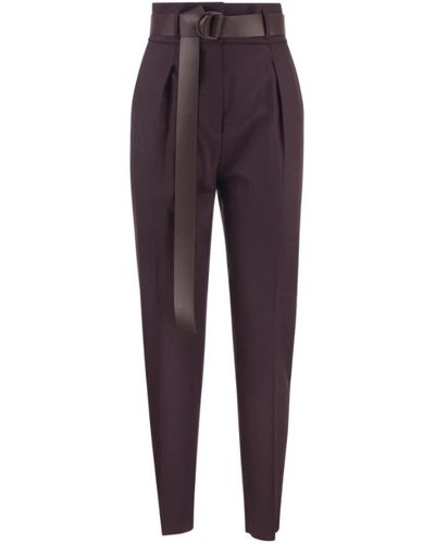 Max Mara Studio Slim-Fit Trousers - Purple