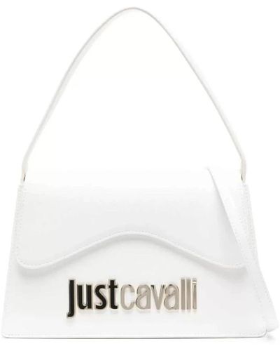 Just Cavalli Weiße schultertasche mit logo