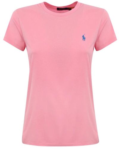 Ralph Lauren Camiseta rosa con logo bordado para mujer