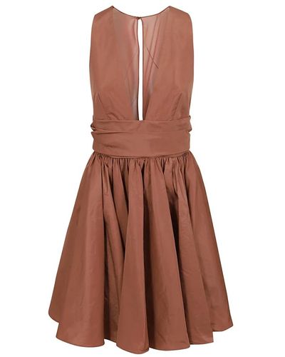 Pinko Vestido taffeta en marrone fard rosiccio - Marrón