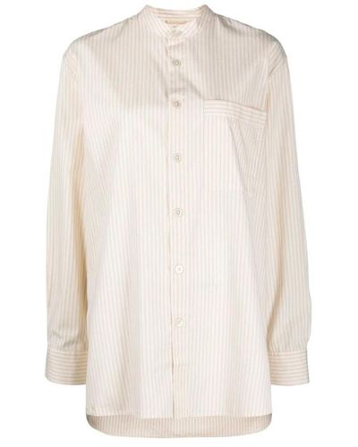 Birkenstock Camisa a rayas de algodón orgánico - Blanco