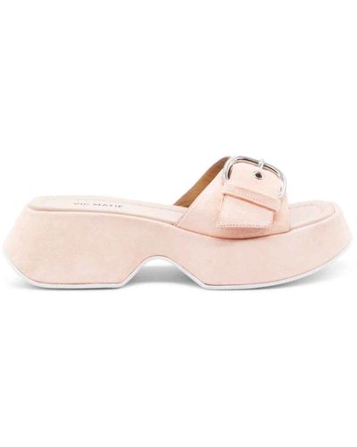 Vic Matié Pfirsich leder mini yoko slipper - Pink