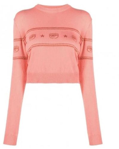 Chiara Ferragni Chiara ferragni - maglione con banda logomania - colore: - Rosa