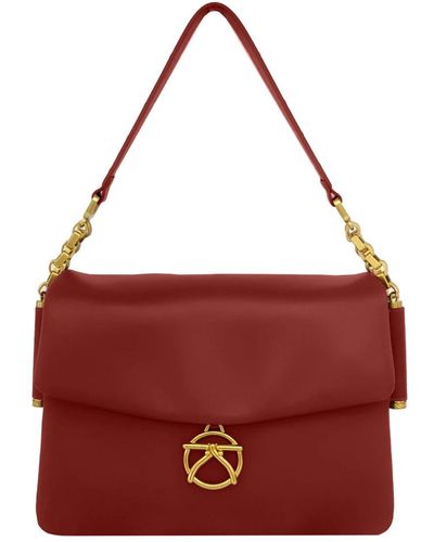 Kocca Elegante schultertasche mit metallischem logo - Rot