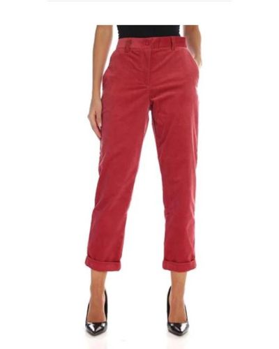 PS by Paul Smith Magenta Corduroy Pants - Rot