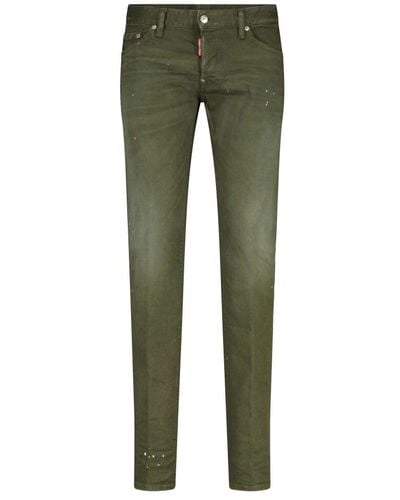 DSquared² Farbspritzer slim-fit jeans - Grün