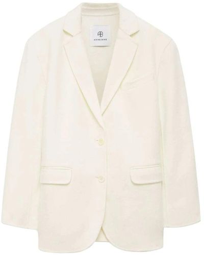 Anine Bing Blazer in lana e cashmere bianco - Neutro