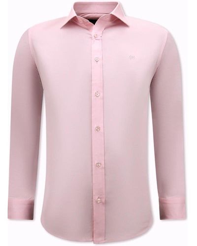 Gentile Bellini Business smart satin hemd für männer slim fit - Pink